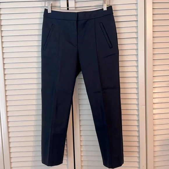 Navy Sea Tory Burch Vanner Cropped Blue Pants size 00 - Picture 2 of 15